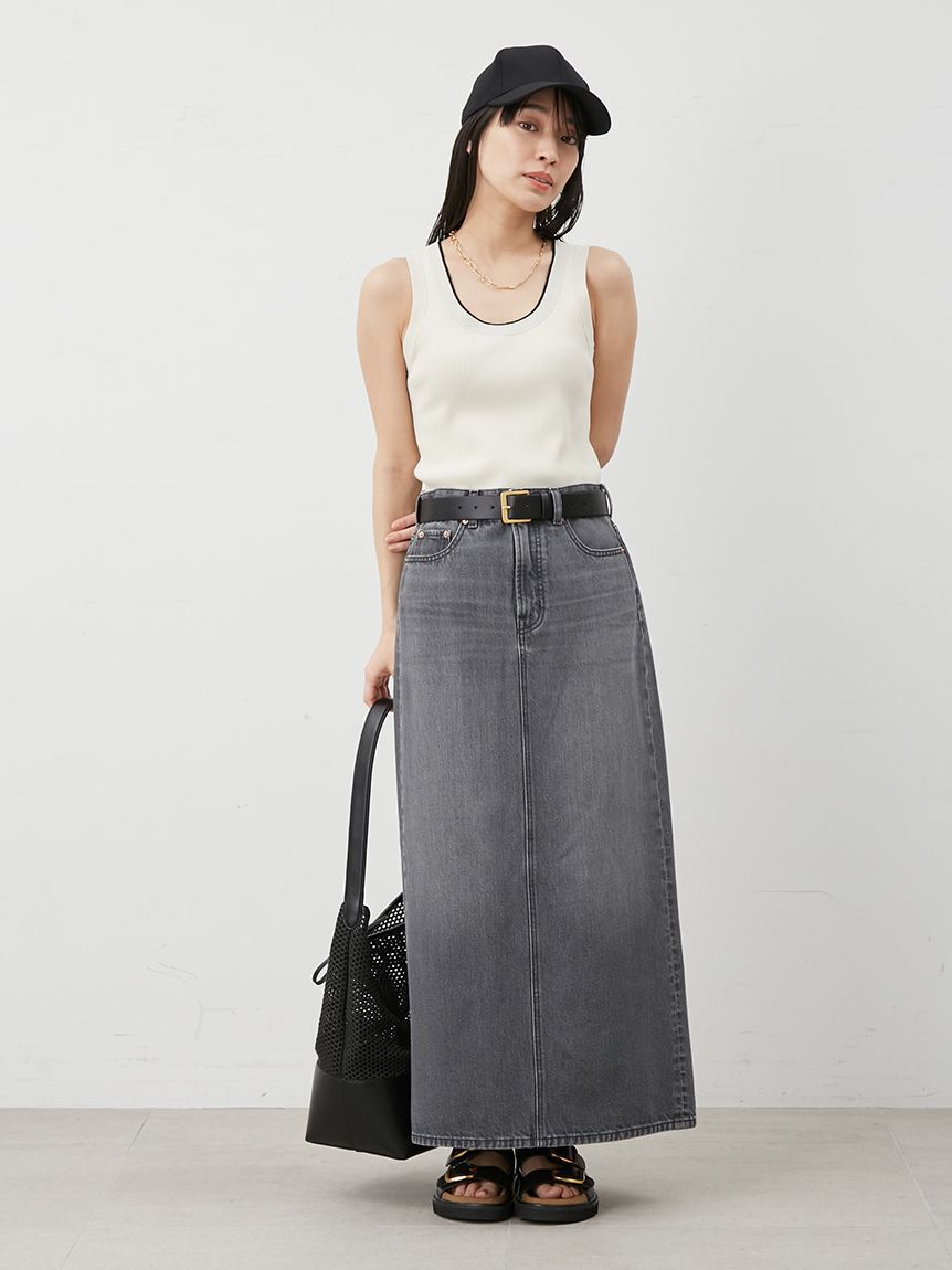 Mila Owen「後ベンツストレートマキシデニムスカート」|スカート|