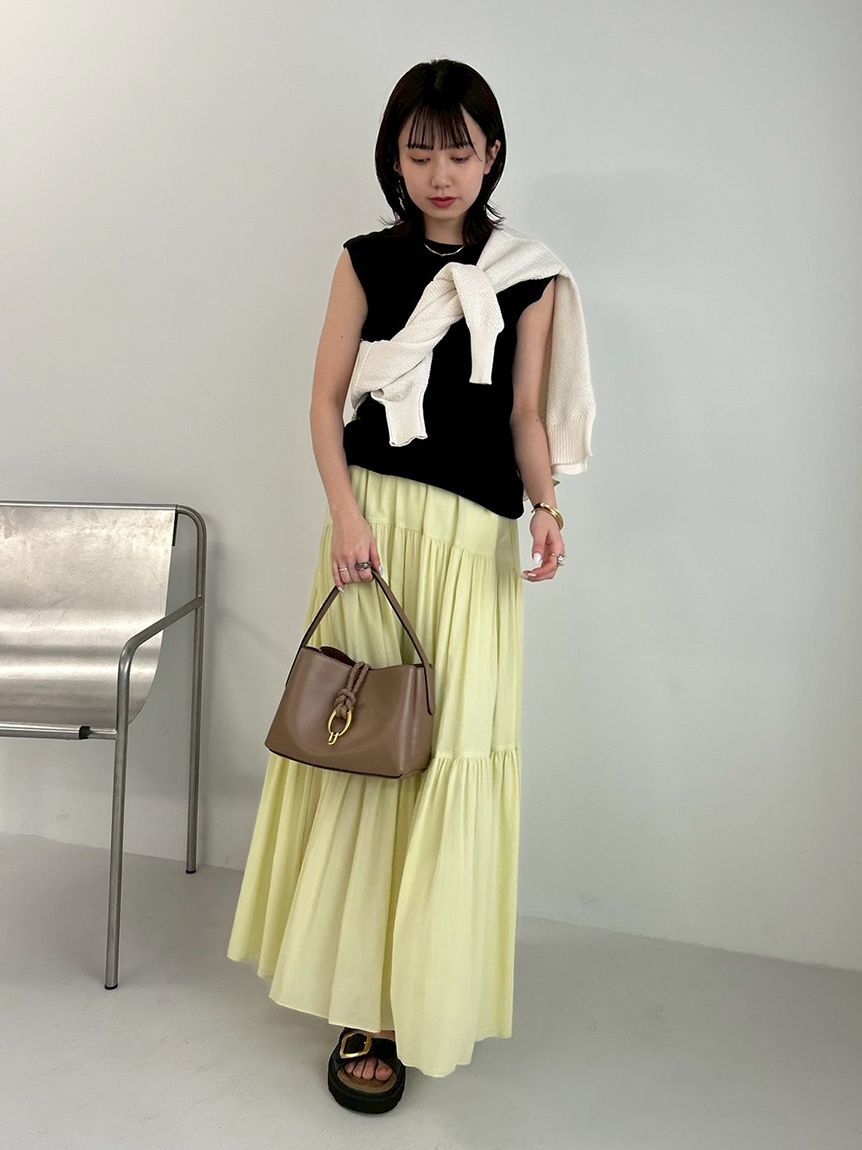 Mila Owen「マキシ丈ボリュームティアードスカート」|スカート|
