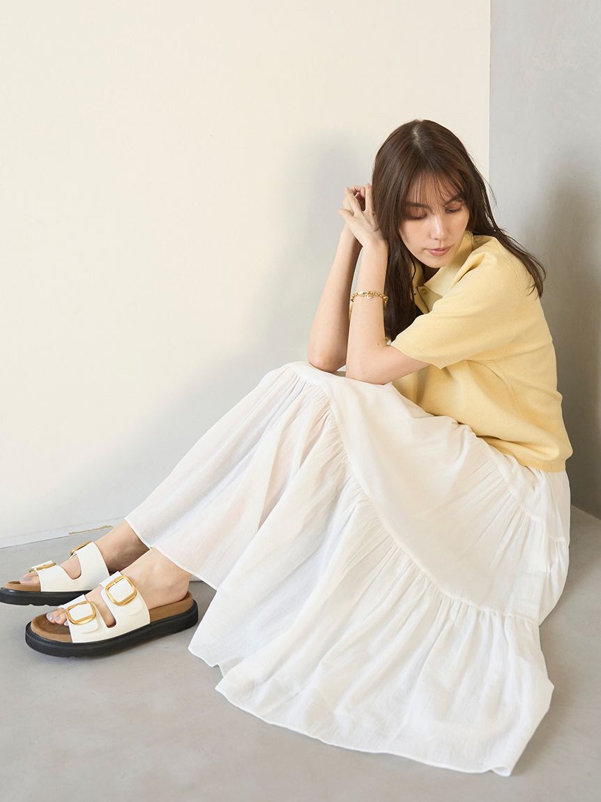 Mila Owen「マキシ丈ボリュームティアードスカート」|スカート|