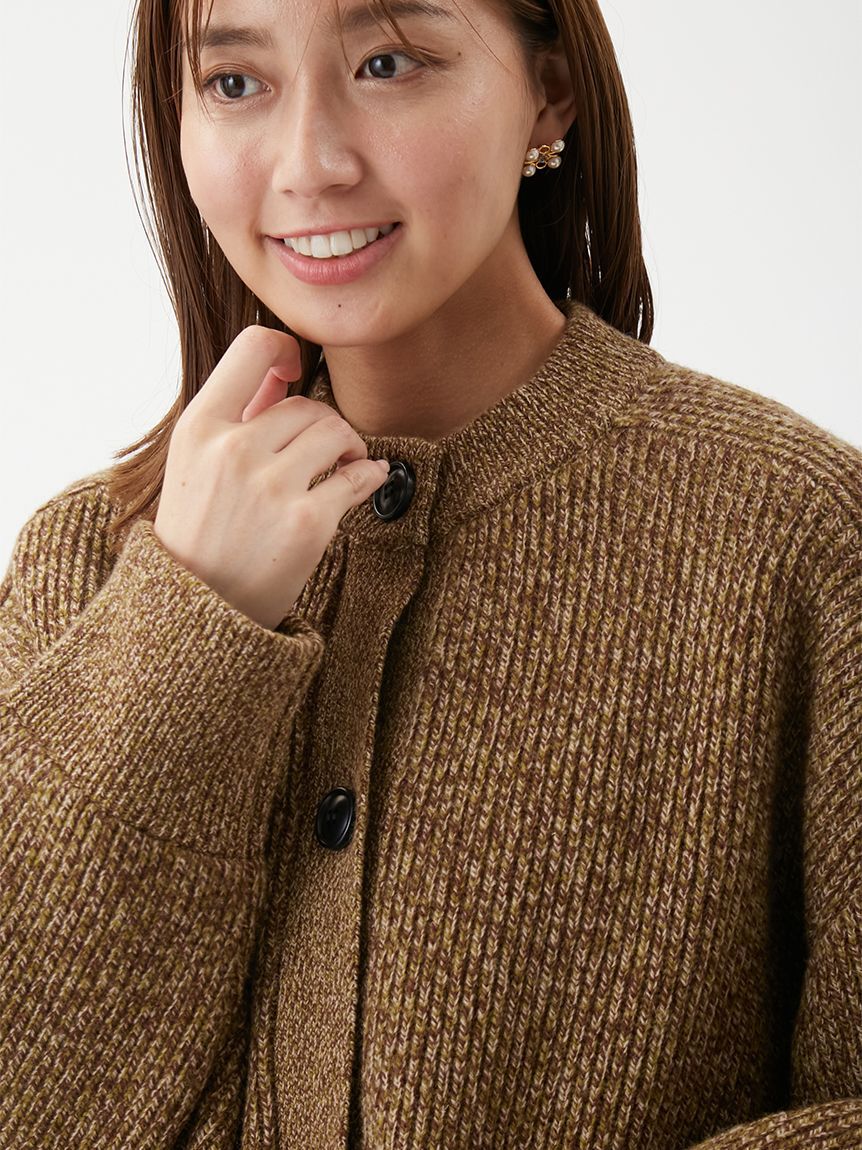 Mila Owen「2WAYファーポケットMIXヤーンカーディガン」|カーディガン|