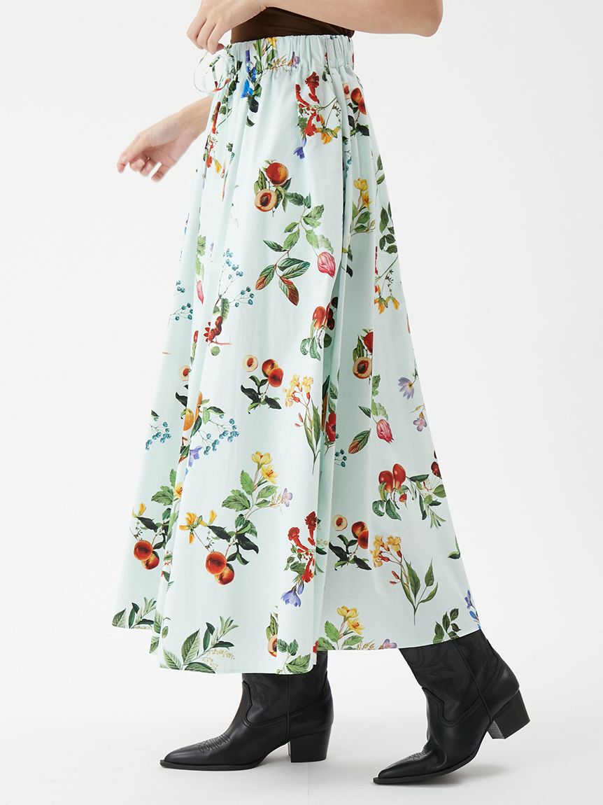 Mila Owen「ボタニカルウエストゴムギャザーマキシスカート」|スカート|