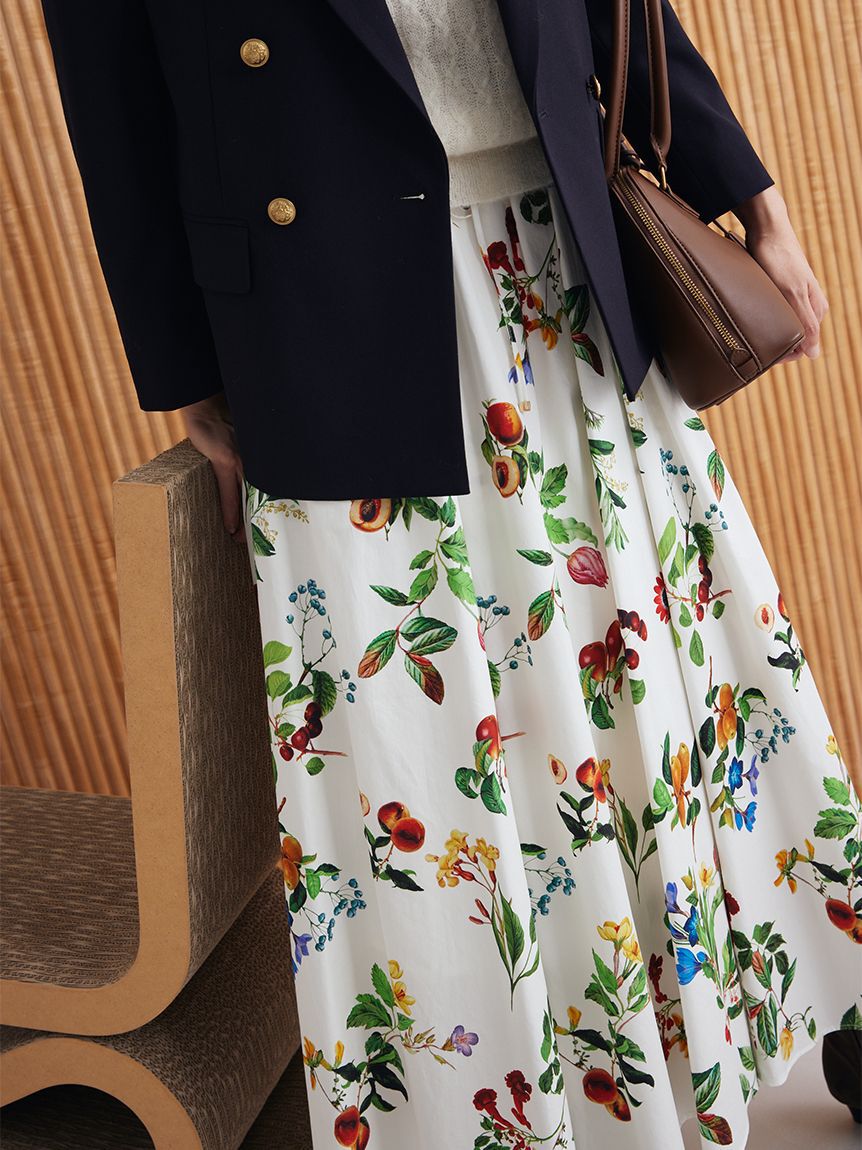 Mila Owen「ボタニカルウエストゴムギャザーマキシスカート」|スカート|