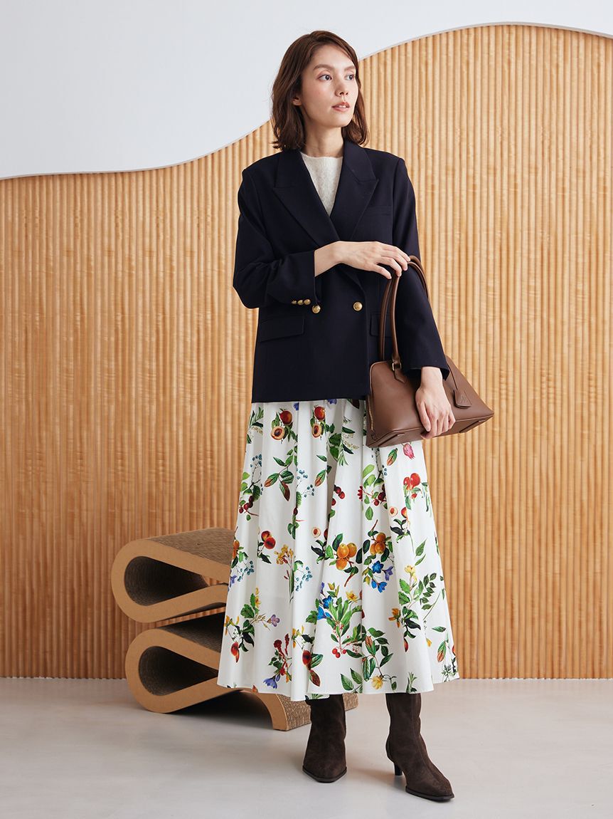 Mila Owen「ボタニカルウエストゴムギャザーマキシスカート」|スカート|