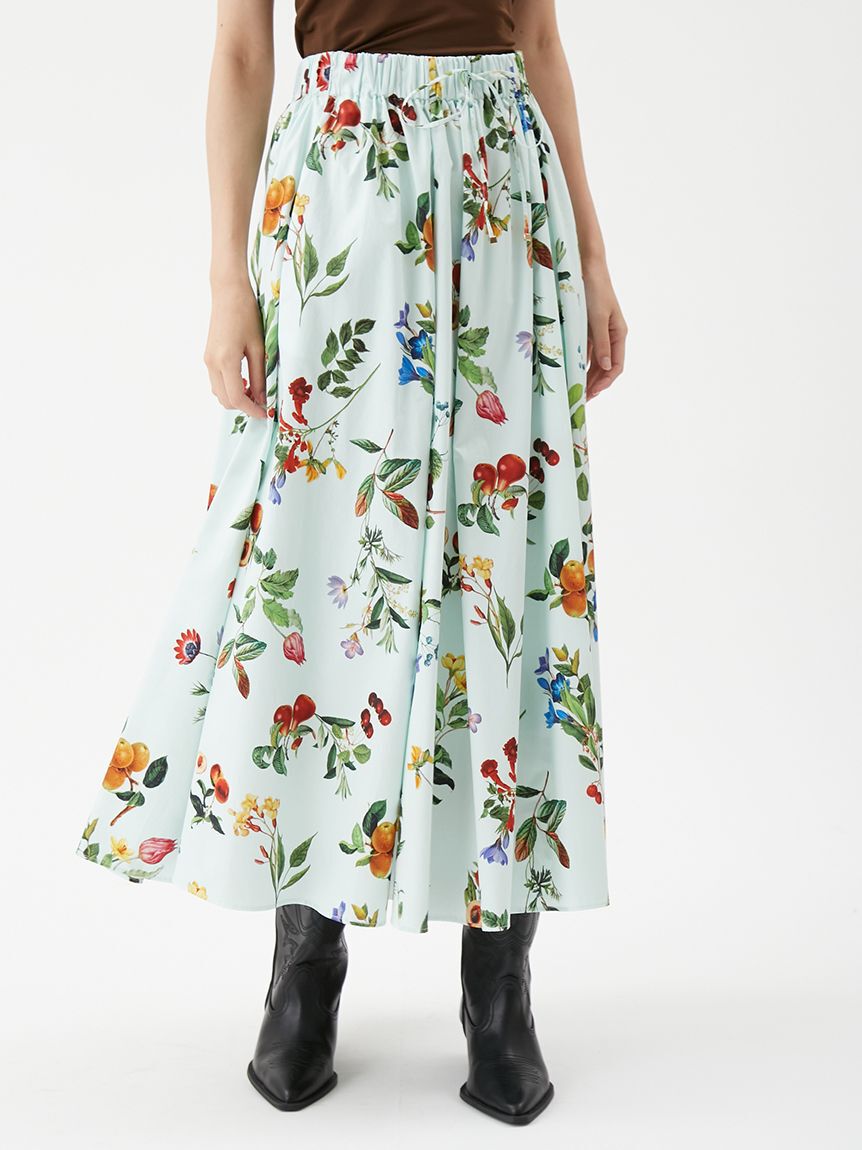 Mila Owen「ボタニカルウエストゴムギャザーマキシスカート」|スカート|MNT