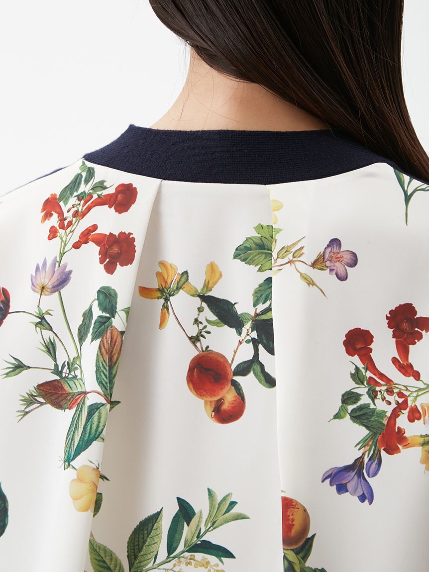 Mila Owen「【WEB限定カラー】カシミヤコットンボタニカルドッキングカーディガン」|カーディガン|