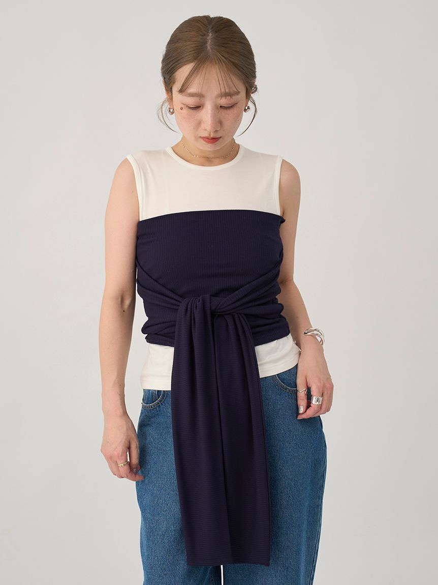 emmi atelier「2wayチューブトップ付きタンクトップ」|タンクトップ|NVY