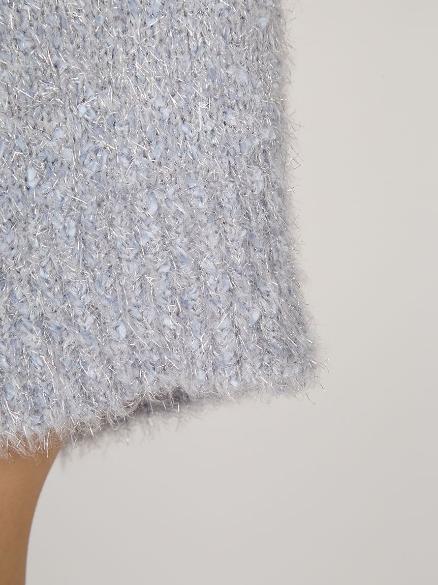 emmi atelier「ラメフェザーハーフスリーブニットトップス」|ニット・セーター|