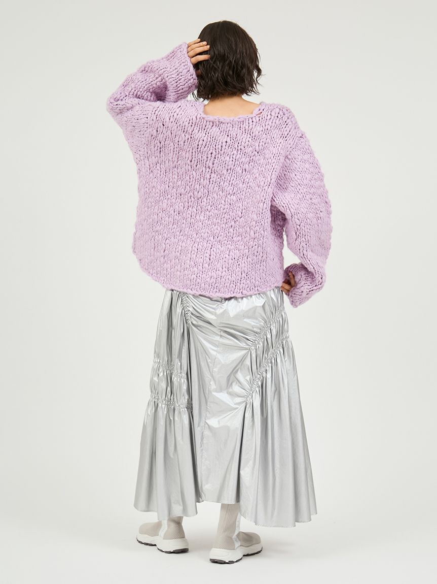 emmi atelier「ウール混ハンドニットプルオーバー」|ニット・セーター|