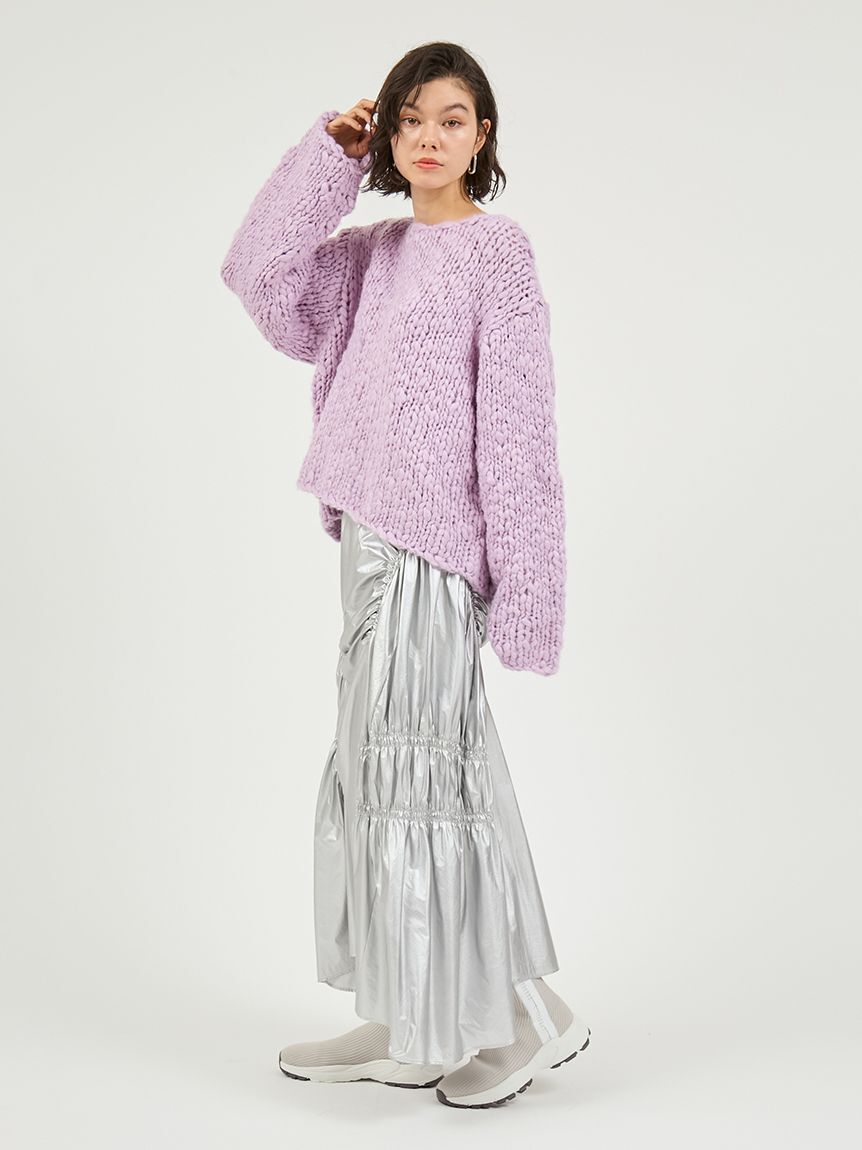 emmi atelier「ウール混ハンドニットプルオーバー」|ニット・セーター|