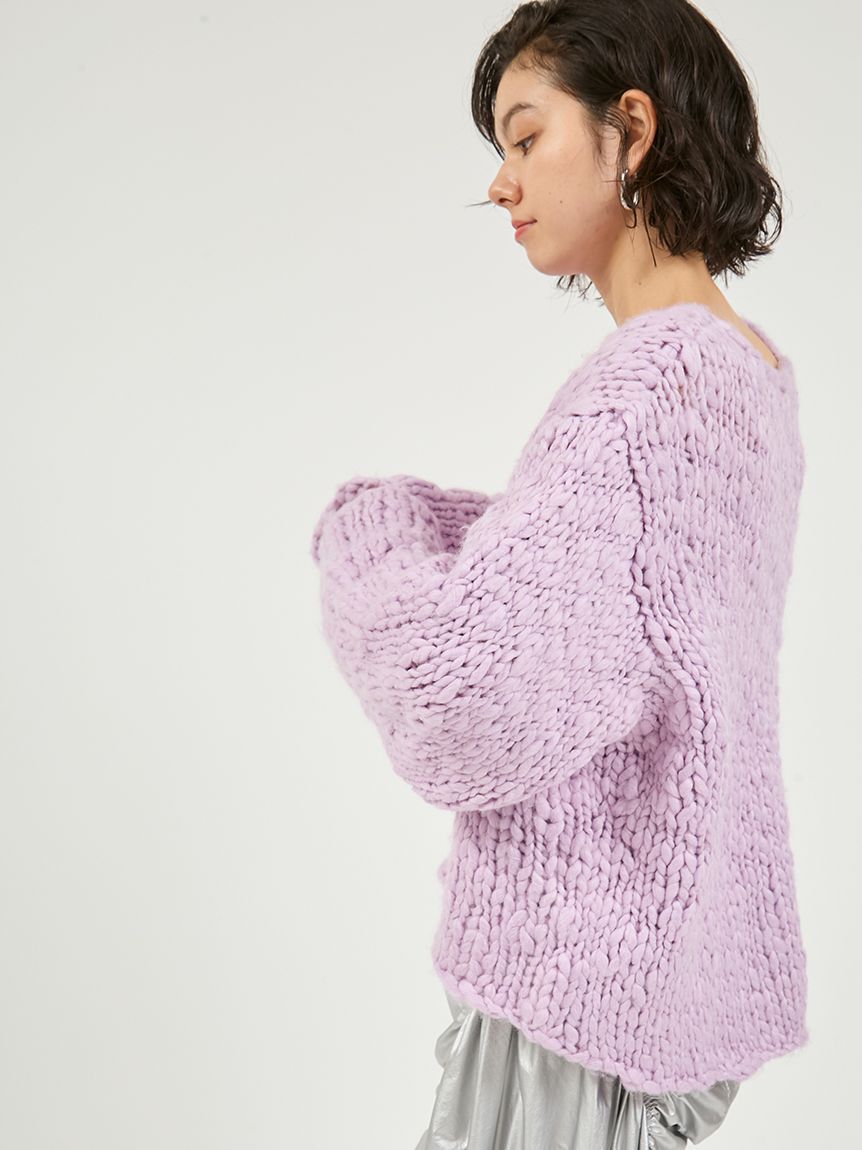 emmi atelier「ウール混ハンドニットプルオーバー」|ニット・セーター|