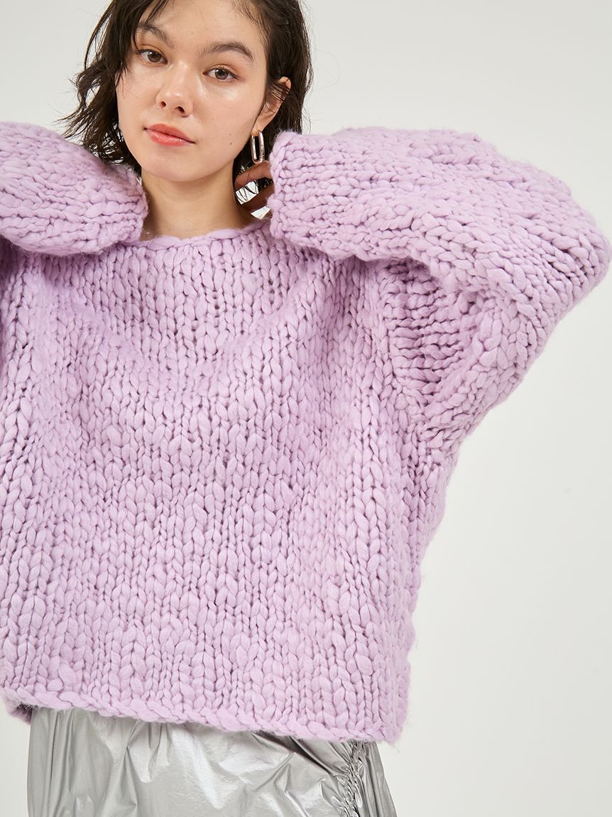 emmi atelier「ウール混ハンドニットプルオーバー」|ニット・セーター|