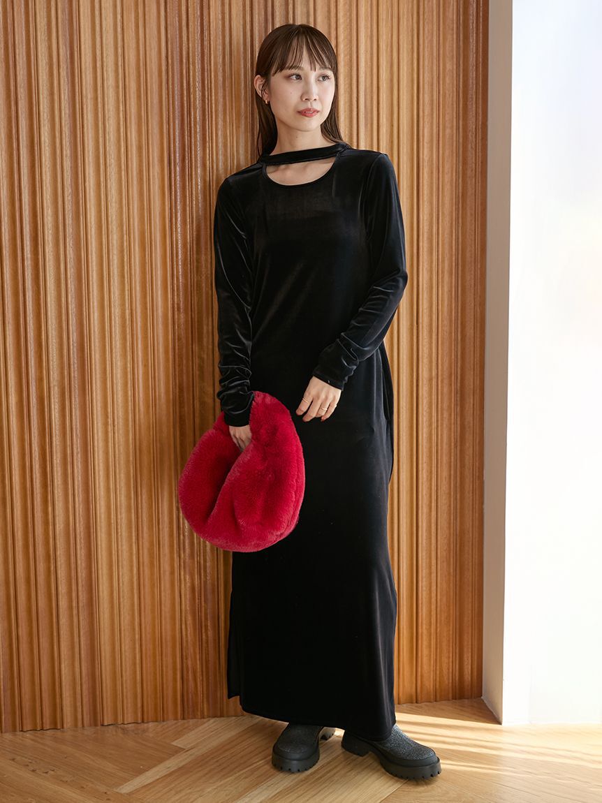 emmi atelier「ベロアIラインワンピース」|ワンピース|