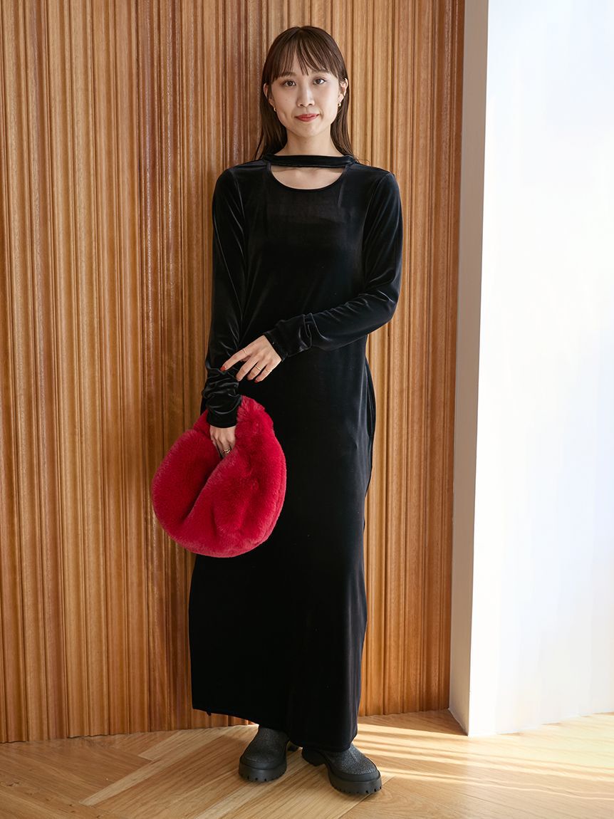 emmi atelier「ベロアIラインワンピース」|ワンピース|