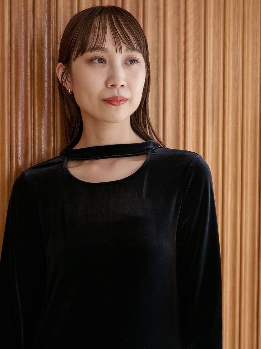 emmi atelier「ベロアIラインワンピース」|ワンピース|