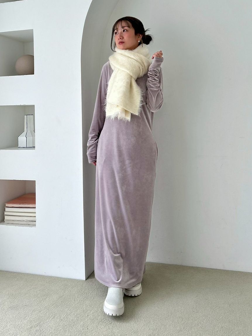 emmi atelier「ベロアIラインワンピース」|ワンピース|