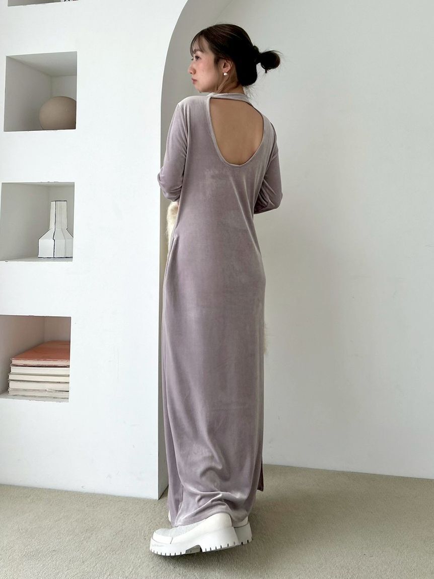 emmi atelier「ベロアIラインワンピース」|ワンピース|