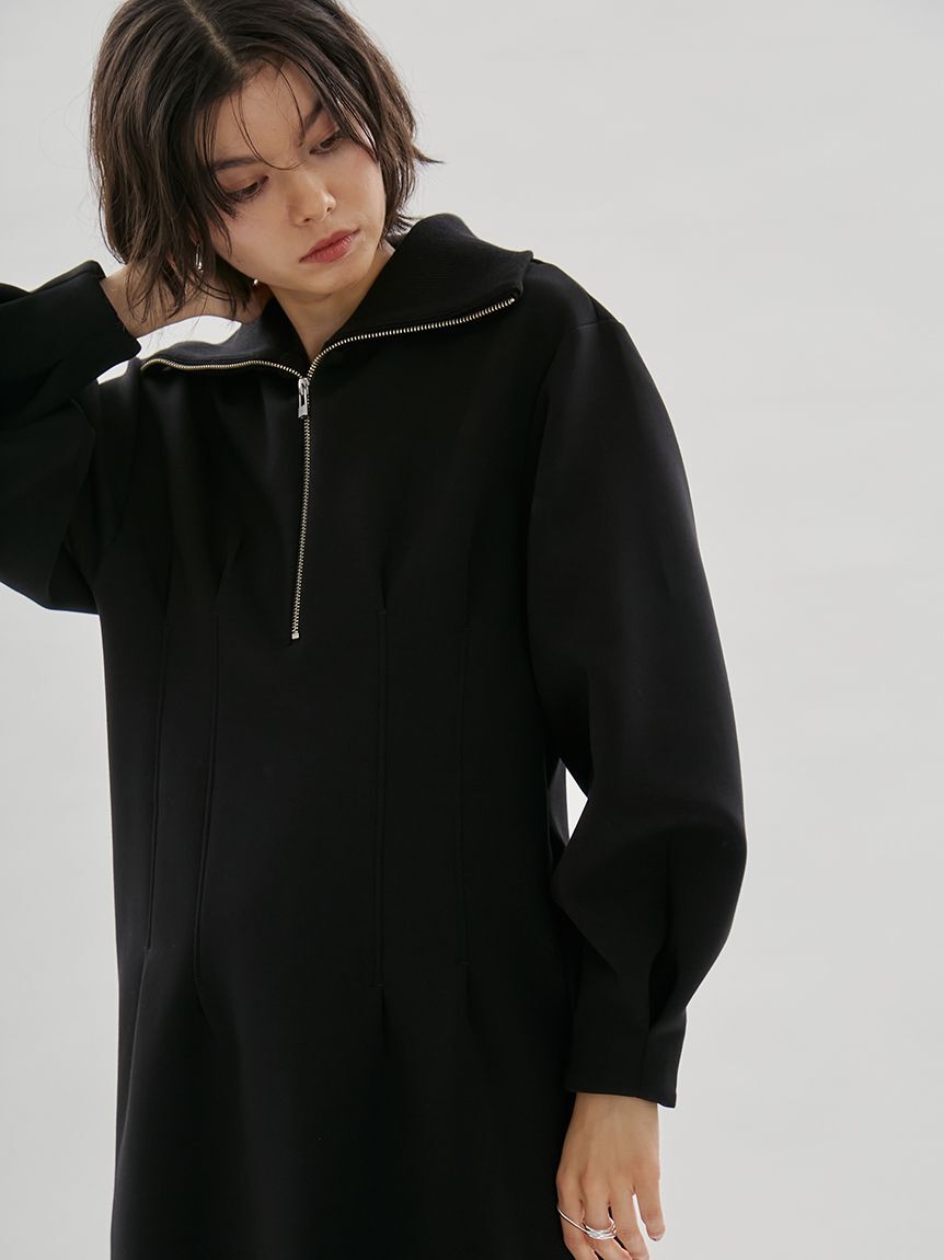 emmi atelier「【ONLINE限定】ハーフジップダンボールワンピース」|ワンピース|