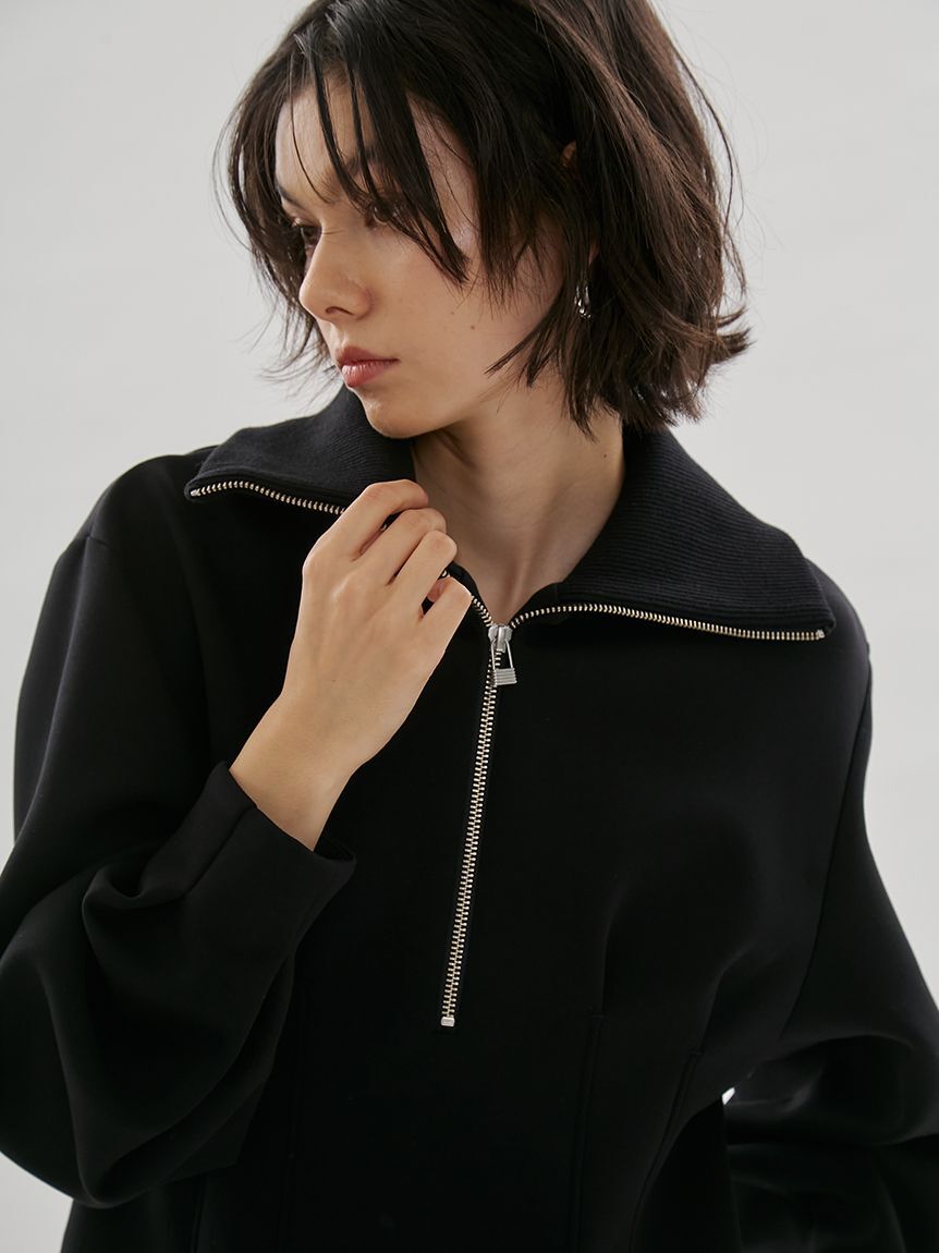 emmi atelier「【ONLINE限定】ハーフジップダンボールワンピース」|ワンピース|