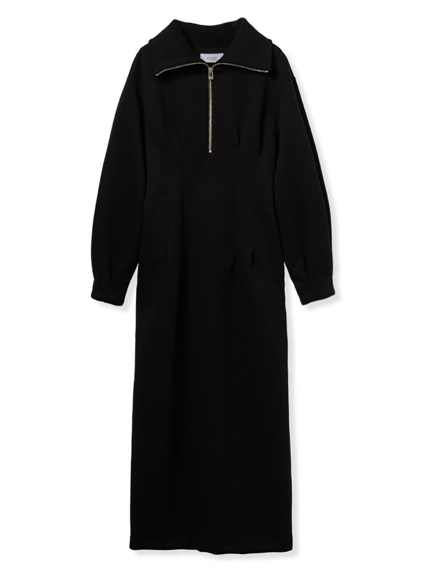 emmi atelier「【ONLINE限定】ハーフジップダンボールワンピース」|ワンピース|