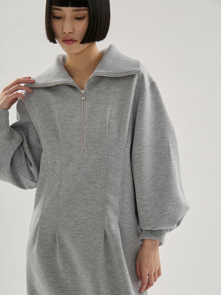 emmi atelier「【ONLINE限定】ハーフジップダンボールワンピース」|ワンピース|