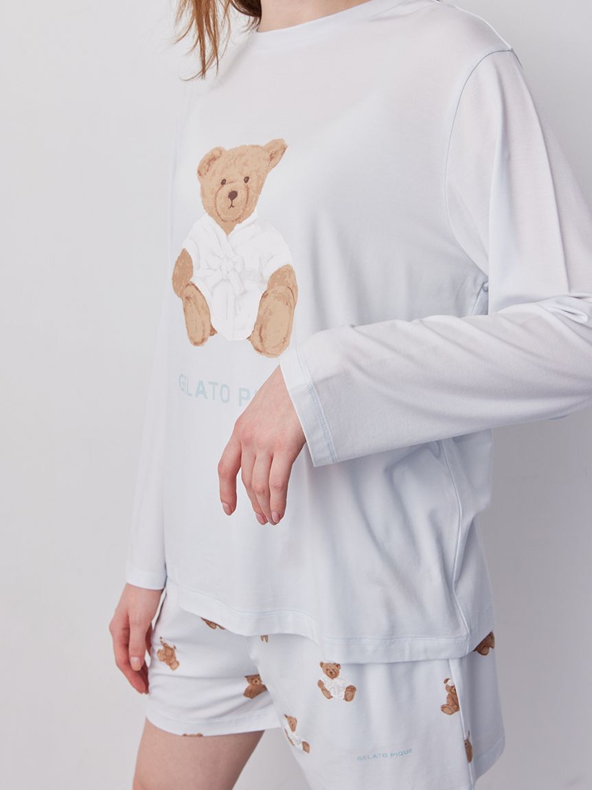 gelato pique「抗菌防臭バスローブベアワンポイントロンT」|ルームウェア|