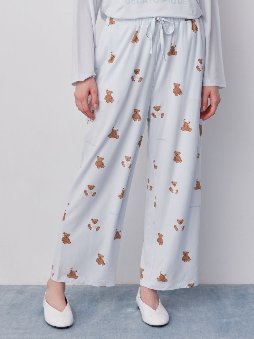 gelato pique「抗菌防臭バスローブベア柄ロングパンツ」|ルームウェア|