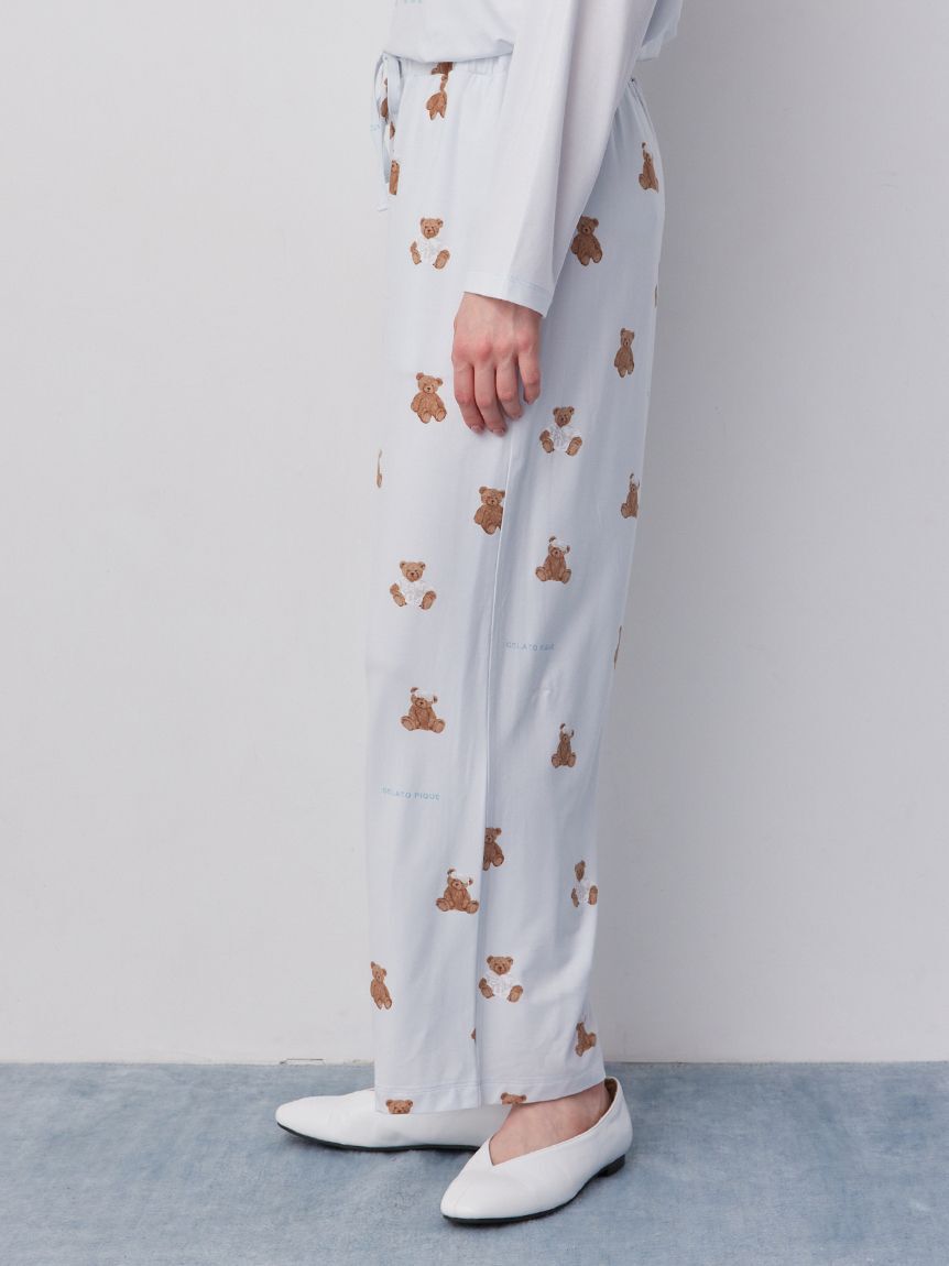 gelato pique「抗菌防臭バスローブベア柄ロングパンツ」|ルームウェア|