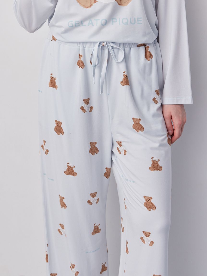 gelato pique「抗菌防臭バスローブベア柄ロングパンツ」|ルームウェア|