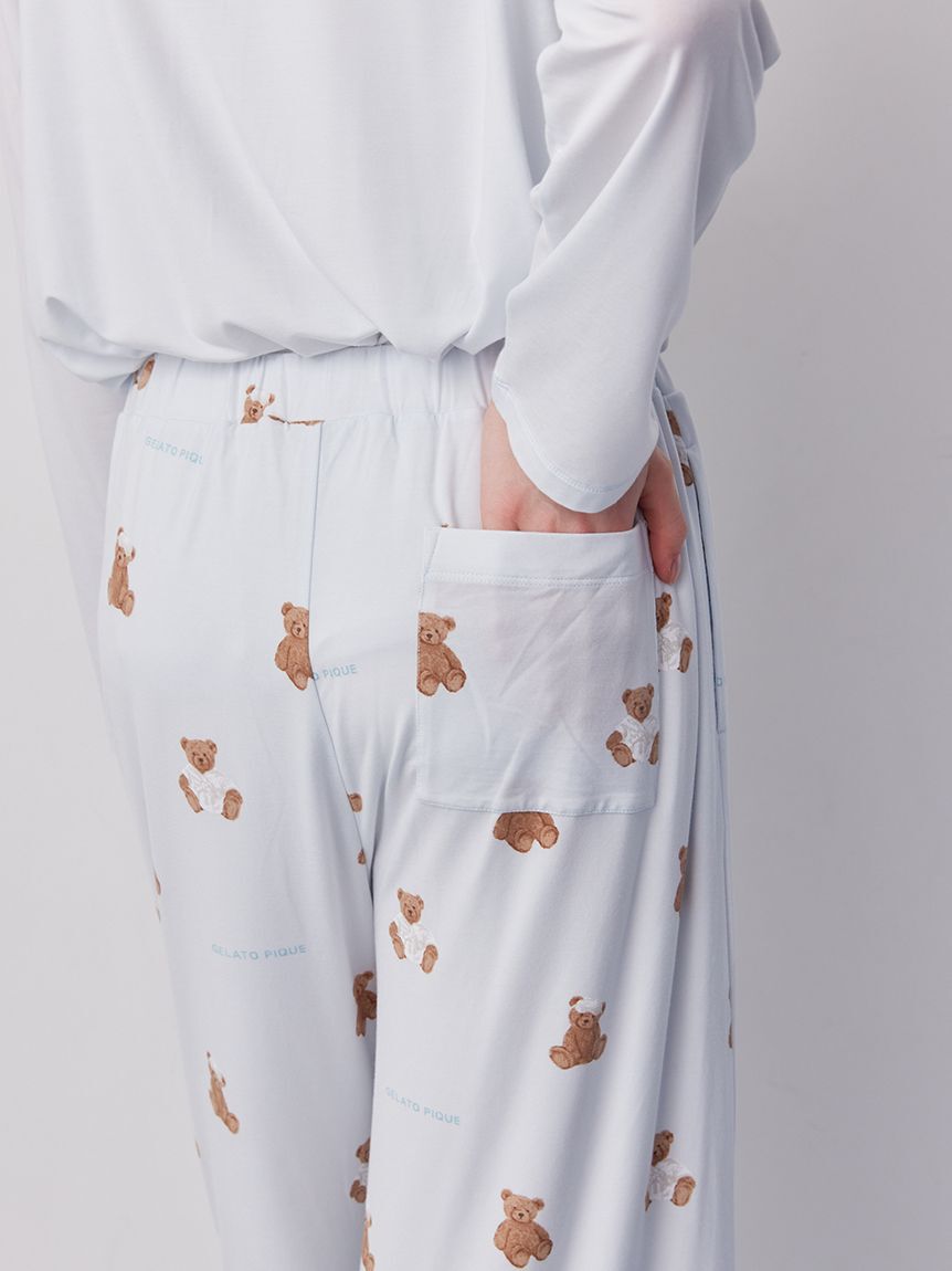 gelato pique「抗菌防臭バスローブベア柄ロングパンツ」|ルームウェア|