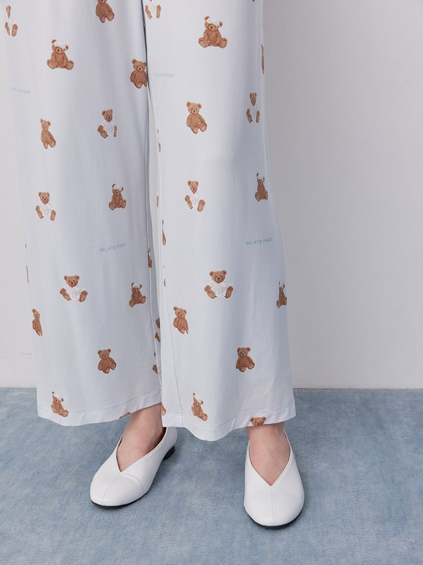 gelato pique「抗菌防臭バスローブベア柄ロングパンツ」|ルームウェア|