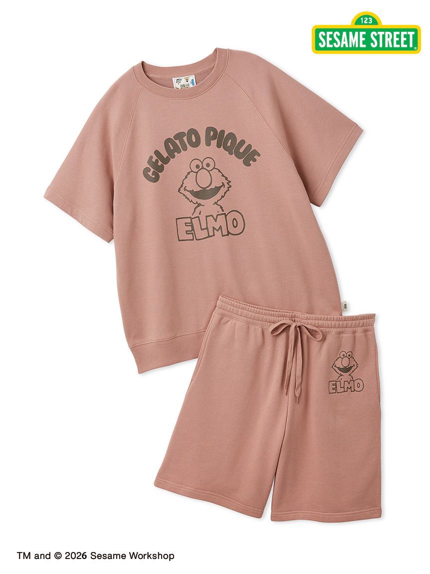 gelato pique「【SESAME STREET】【UNISEX】裏毛プルオーバー＆ハーフパンツセット」|ルームウェア|PNK