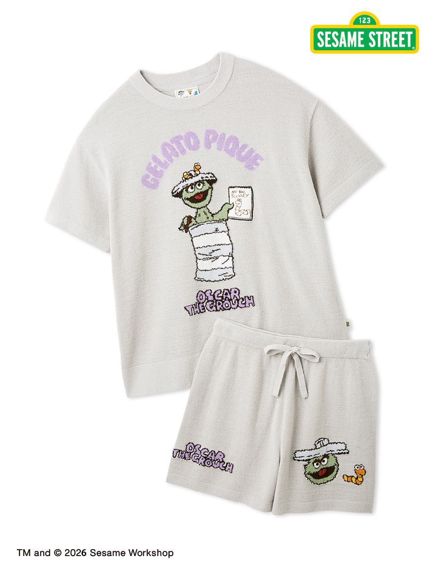 gelato pique「【SESAME STREET】エアリーモコジャガードプルオーバー&ショートパンツセット」|ルームウェア|GRY
