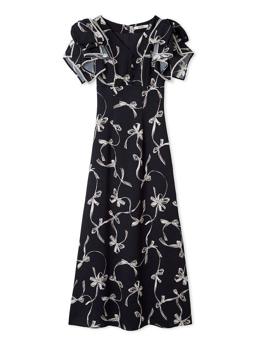 SNIDEL「【00サイズあり】Sustainableリボンプリントワンピース」|ワンピース|