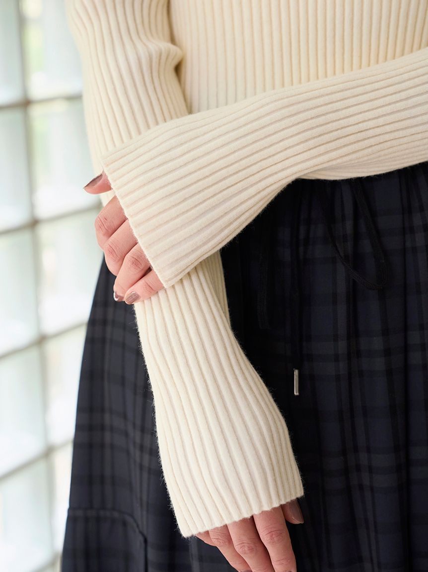 SNIDEL「ショルダーリボンオフショルニットプルオーバー」|ニット・セーター|