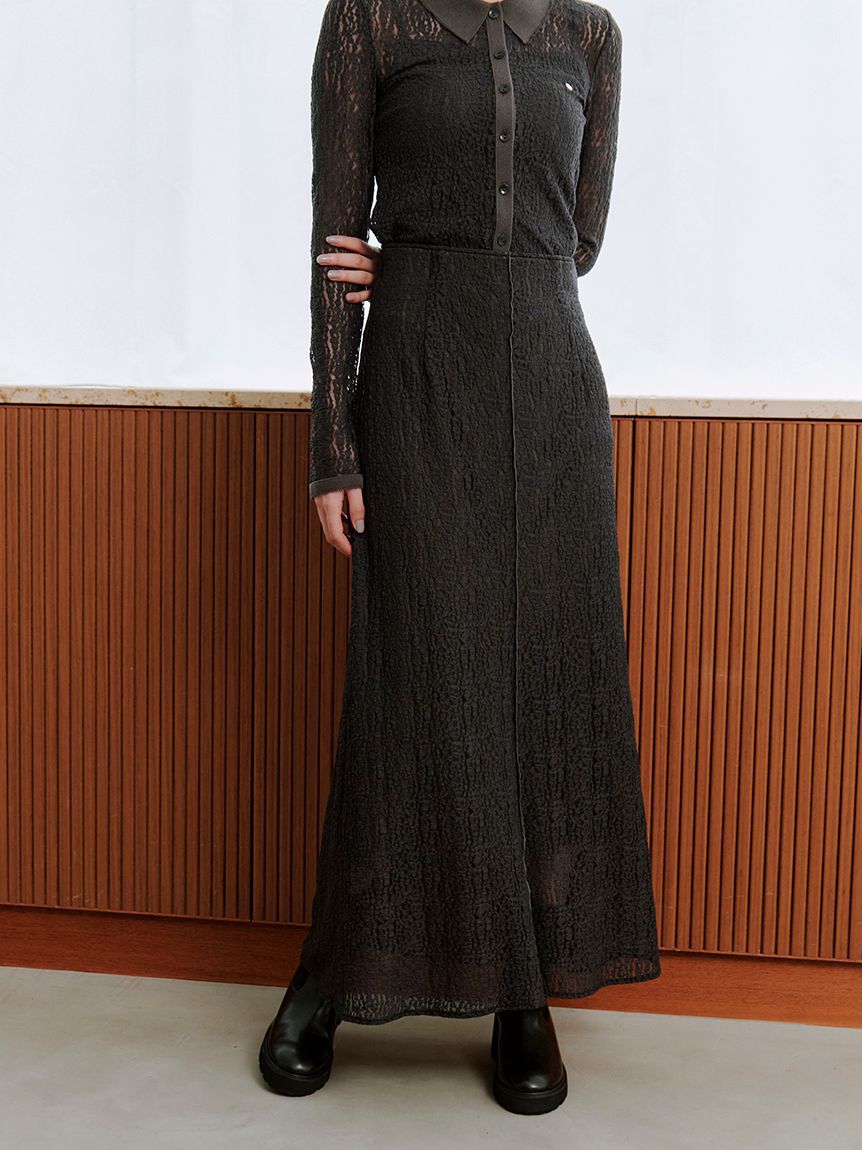 SNIDEL「カットレースナロースカート」|スカート|