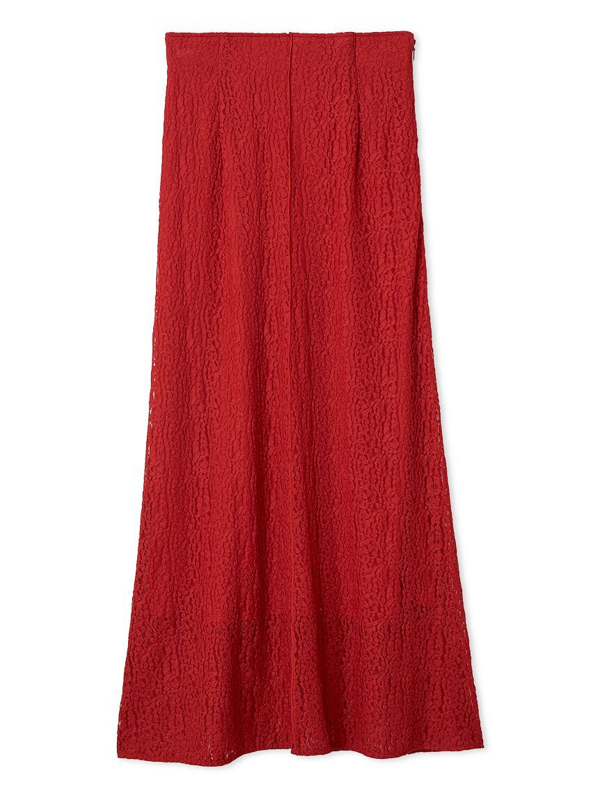 SNIDEL「カットレースナロースカート」|スカート|RED