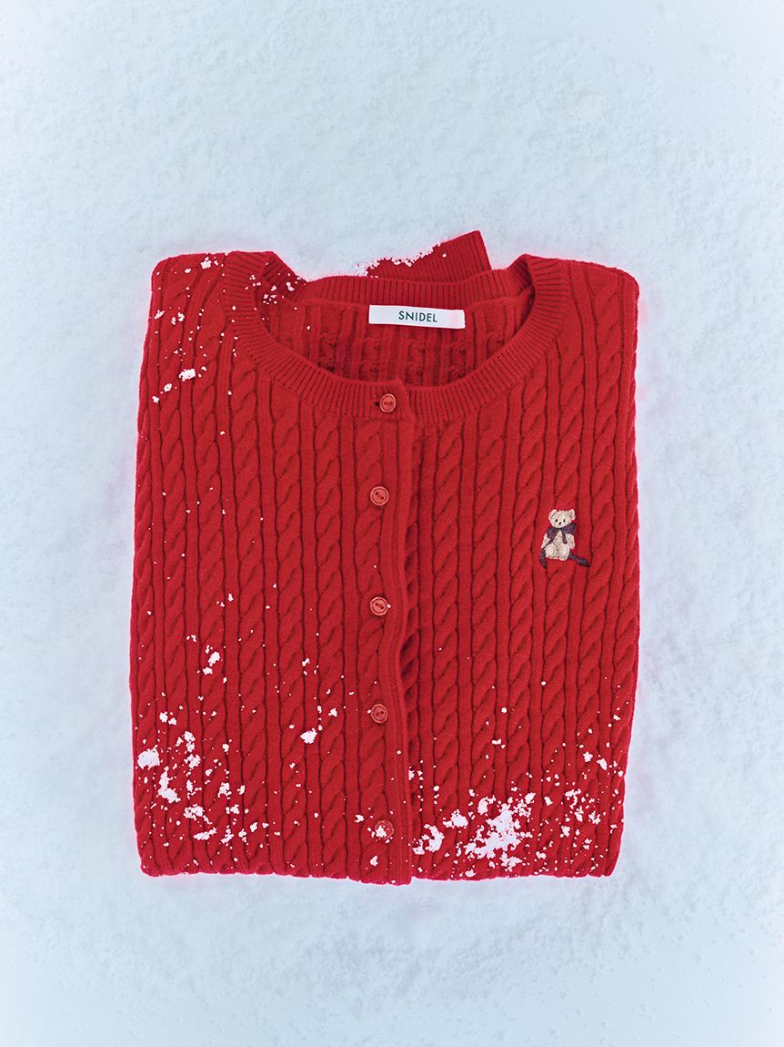 SNIDEL「リボンベアニットカーディガン」|カーディガン|