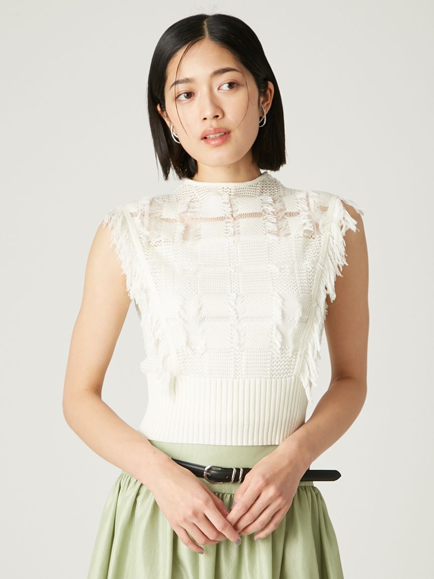 FRAY I.D「チェックジャカードニットトップス」|ニット・セーター|