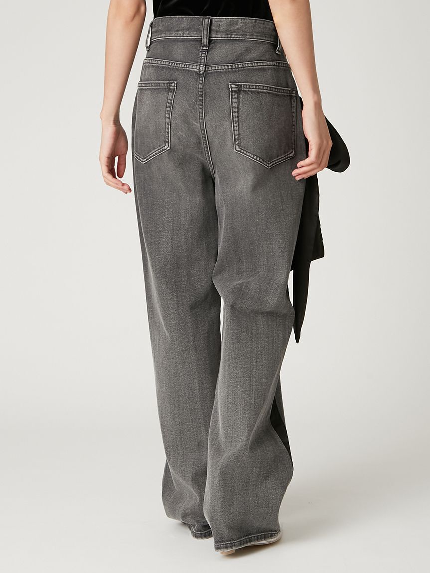 FRAY I.D「【00サイズ】リボンモチーフストレートワイドデニム」|デニム|