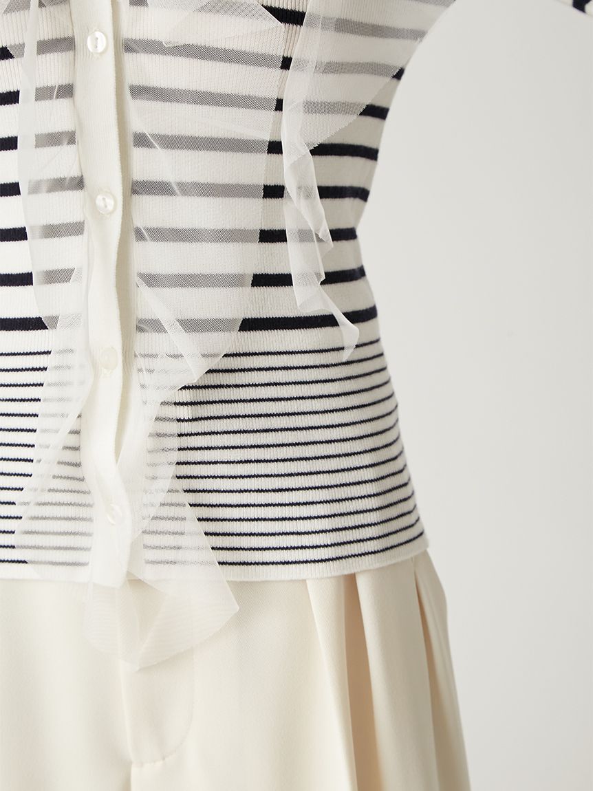 FRAY I.D「プリーツチュールフリルニット」|ニット・セーター|