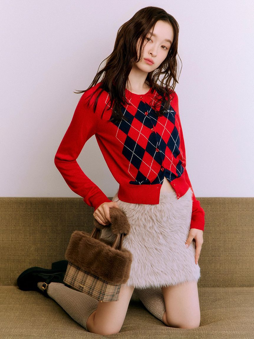 LILY BROWN「【WEB限定カラー】フェザーヤーンミニスカート」|スカート|