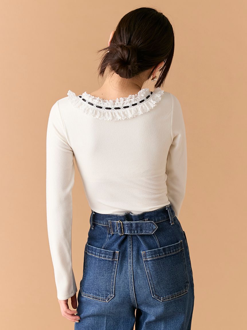 LILY BROWN Lingerie「【LILY BROWN Lingerie】フリルレースボディスーツ」|Tシャツ・カットソー|