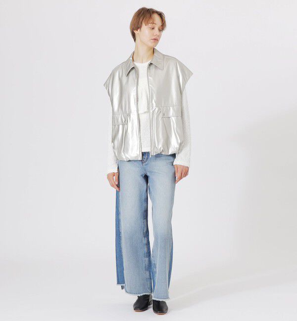  「シンセティックレザージップアップシャツ」|ブルゾン・スタジャン|