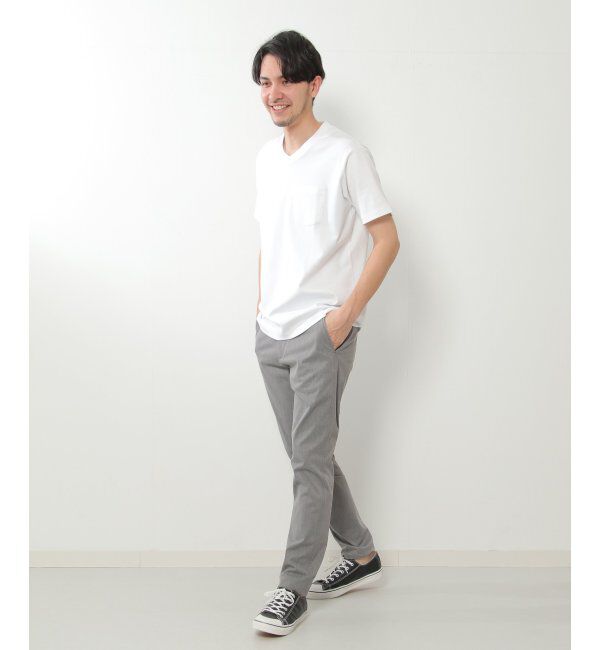 IKKA LOUNGE「ポンチＶネックジャケットＴシャツ」|Tシャツ・カットソー|