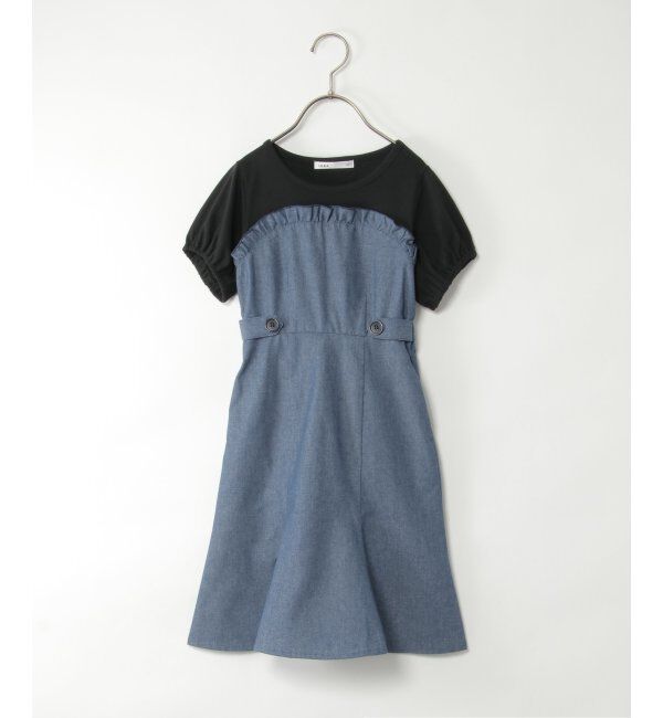 ikka kids「サイドタブドッキングワンピース（120~160cm）」|スカート|