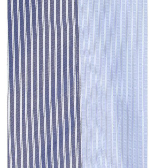 ikka「ストライプブロード切り替えTシャツ」|Tシャツ・カットソー|