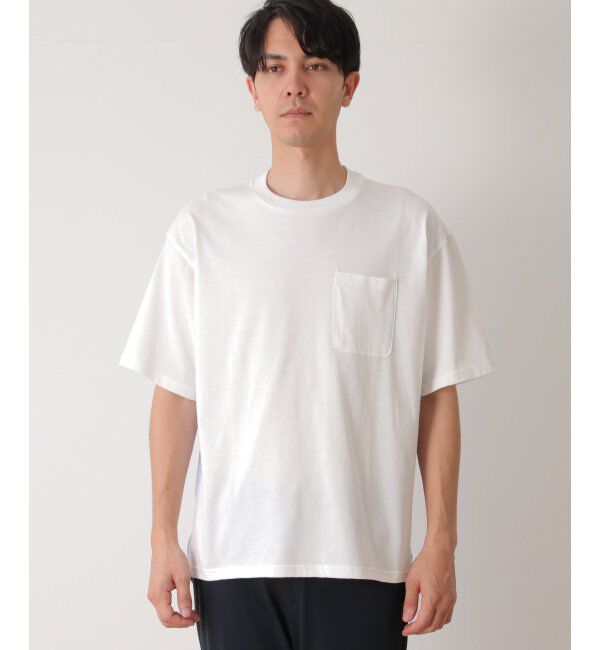 ikka「ストライプブロード切り替えTシャツ」|Tシャツ・カットソー|