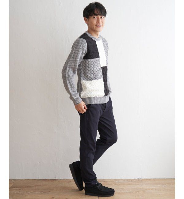 ikka「ブロックスジャガードニット」|プルオーバー|