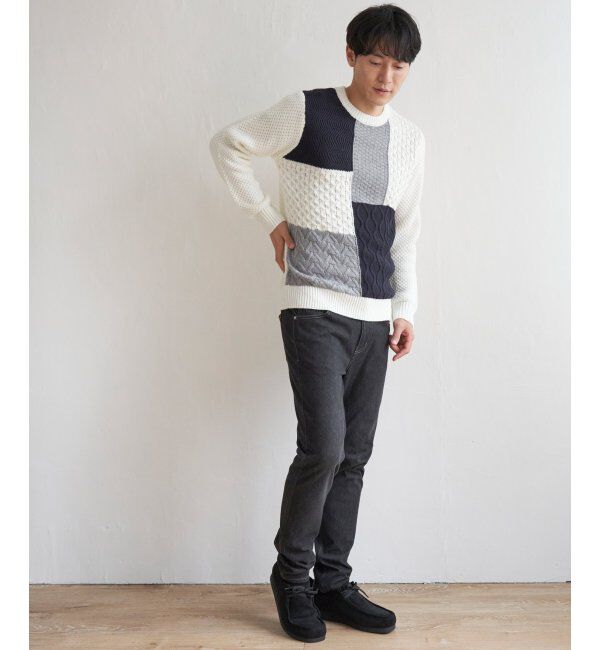 ikka「ブロックスジャガードニット」|プルオーバー|