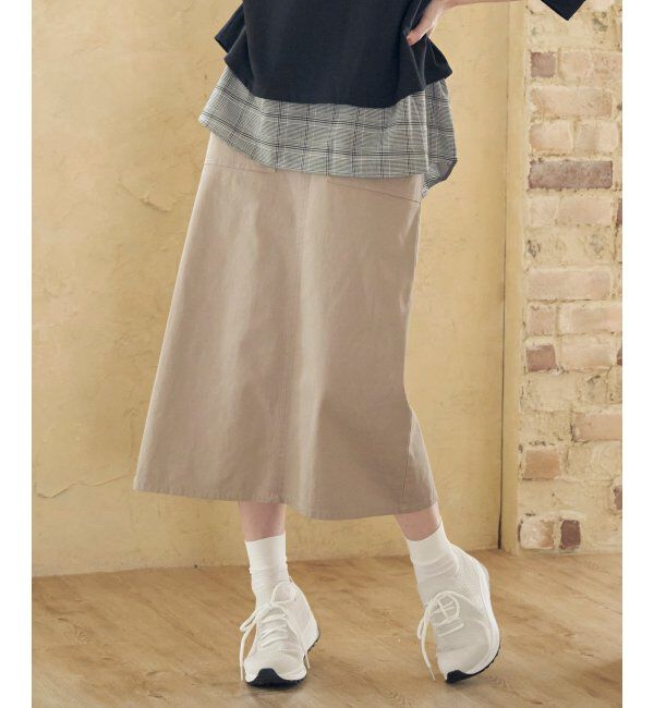 ikka「ストレッチIラインスカート」|スカート|アイボリー